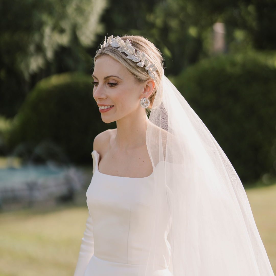 Sophie Tiara Hat Hire | Silver Leather Leaf | Jess Collett Milliner Sophie Tiara Hat Hire | Silver Leather Leaf | Jess Collett Milliner