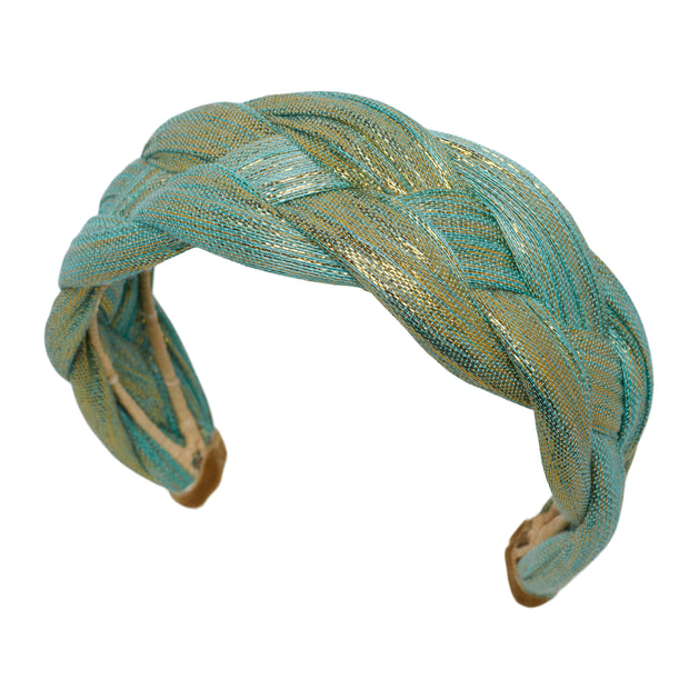 JCM x Cefinn: The Toquilla Hairband - Sea Green Shimmer