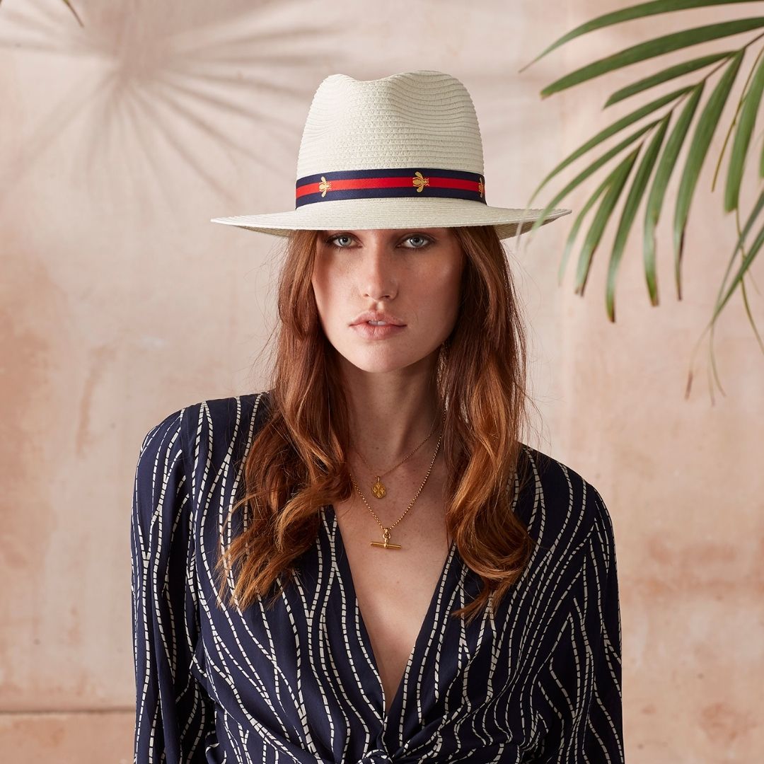 World Traveller Summer Hat | Navy/Red Bee | Jess Collett  display picture 1