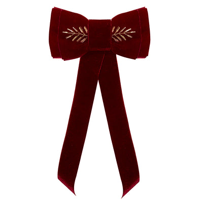Blondie Tail Bow - Embellished - Raspberry Red