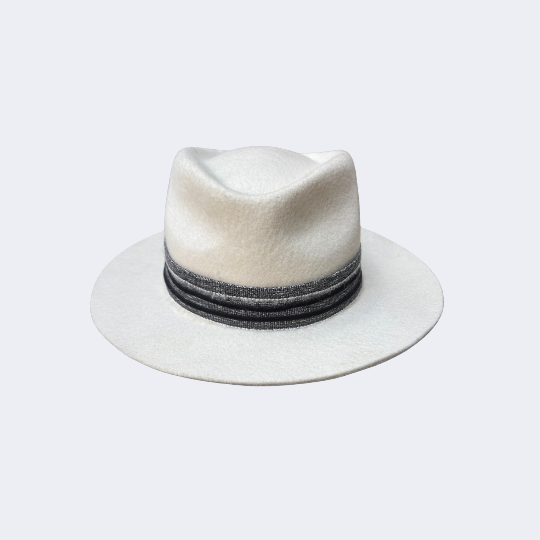 SALE | White Felt Trilby - Honkey Tonk [Small 55cm]