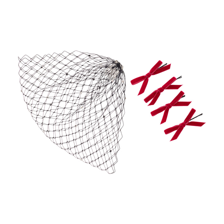 Birdcage Veil - Black/Pink