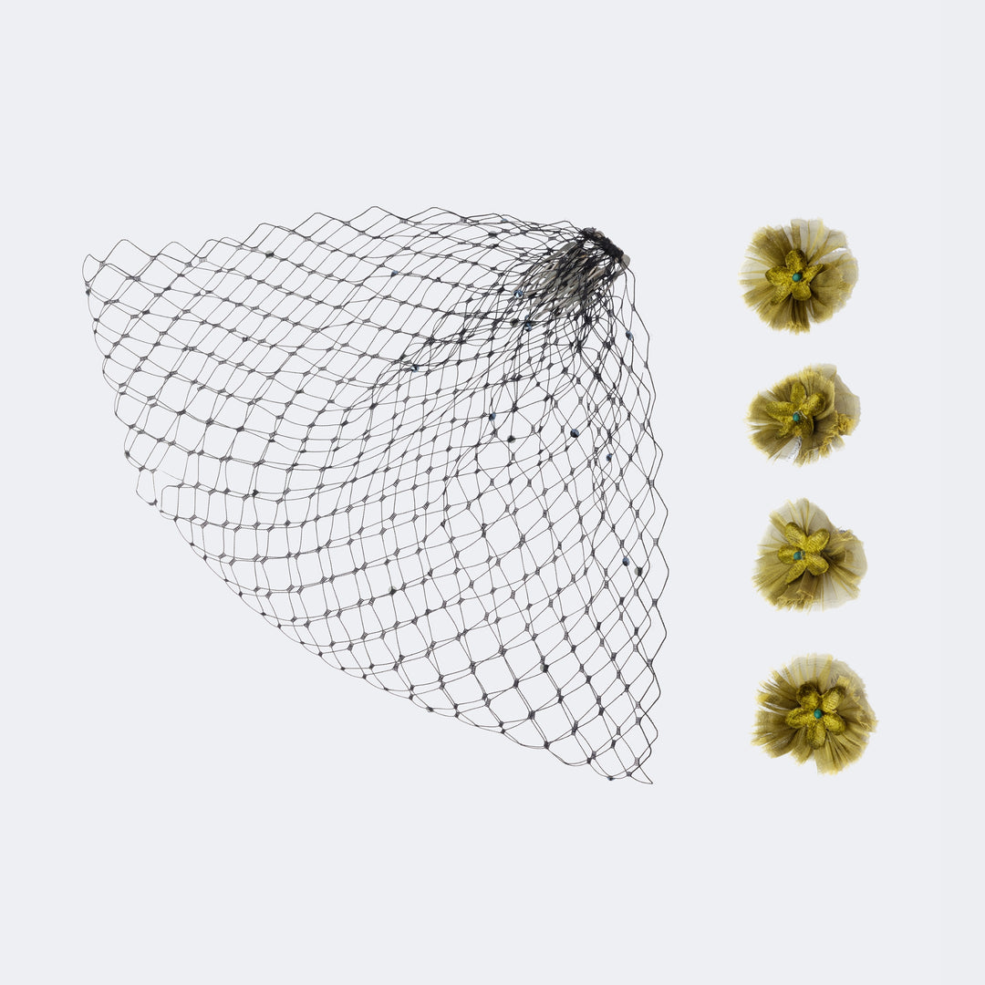 The Birdcage Veil - Silk Flowers