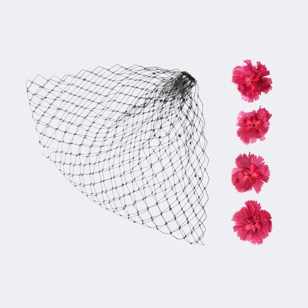 The Birdcage Veil - Silk Flowers