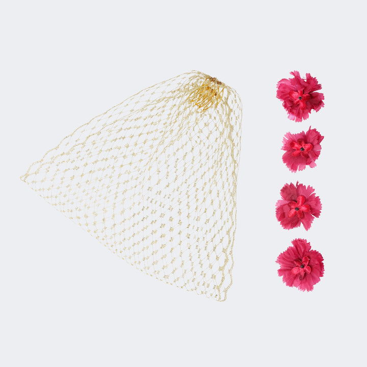 The Birdcage Veil - Silk Flowers