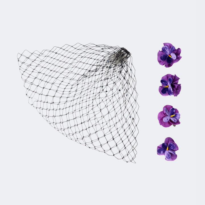 The Birdcage Veil - Silk Flowers