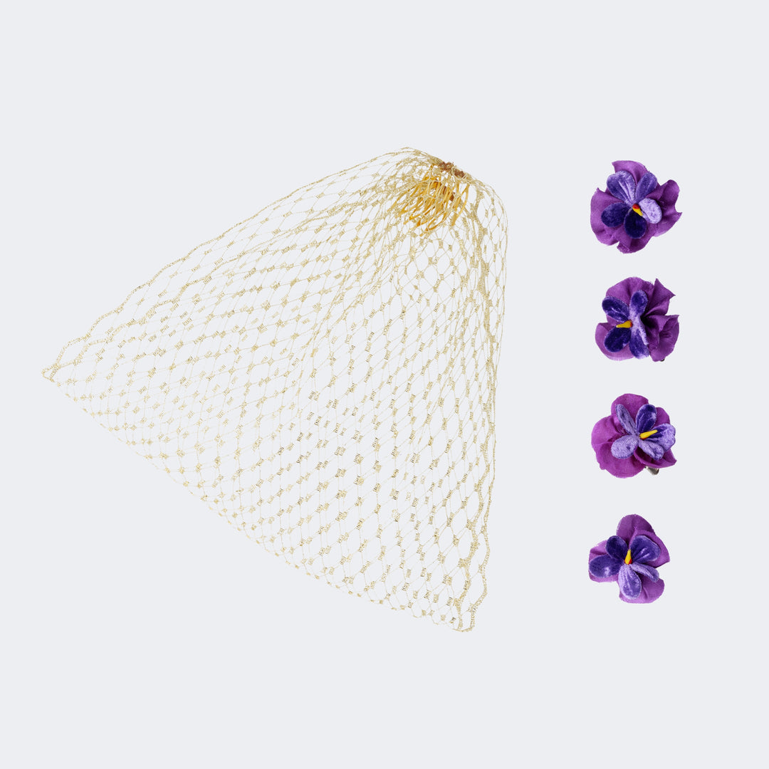 The Birdcage Veil - Silk Flowers