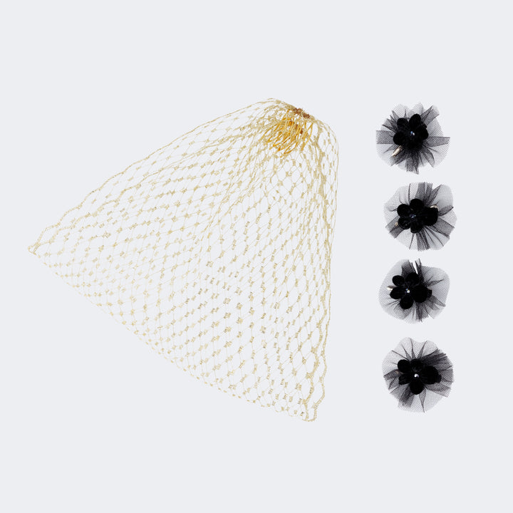 The Birdcage Veil - Silk Flowers