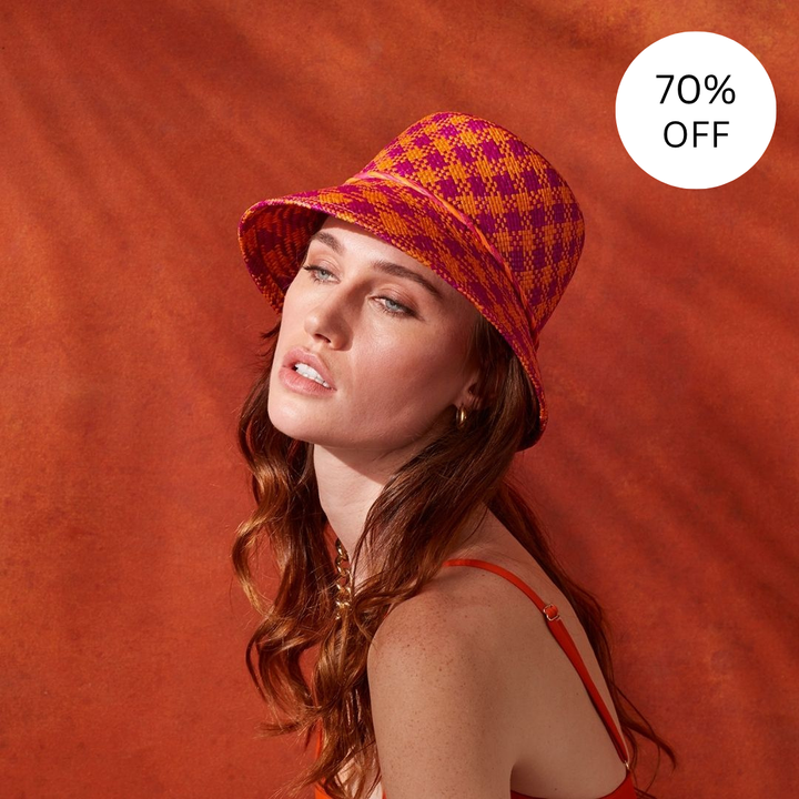SALE | Toquilla Bucket - Pink/Orange [Small 55cm]