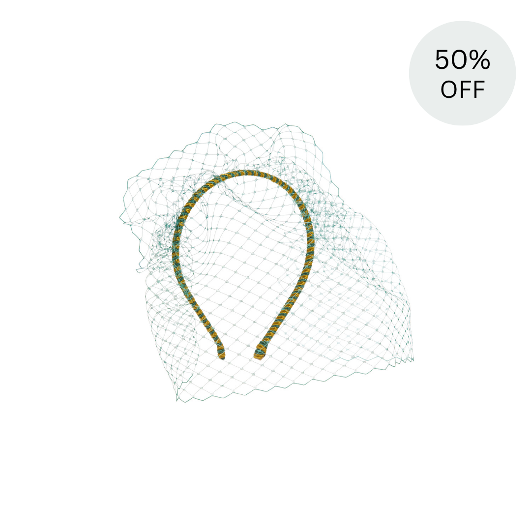 SALE | Candy Cane Veiled Hairband - Yellow/Green