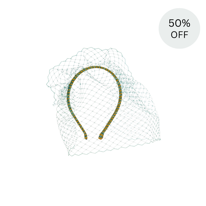 SALE | Candy Cane Veiled Hairband - Yellow/Green