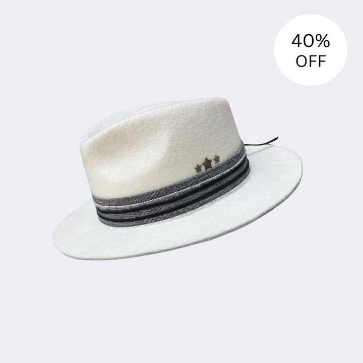 SALE | White Felt Trilby - Honkey Tonk [Small 55cm]