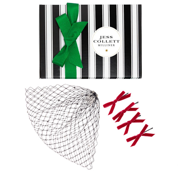 Birdcage Veil - Black/Pink