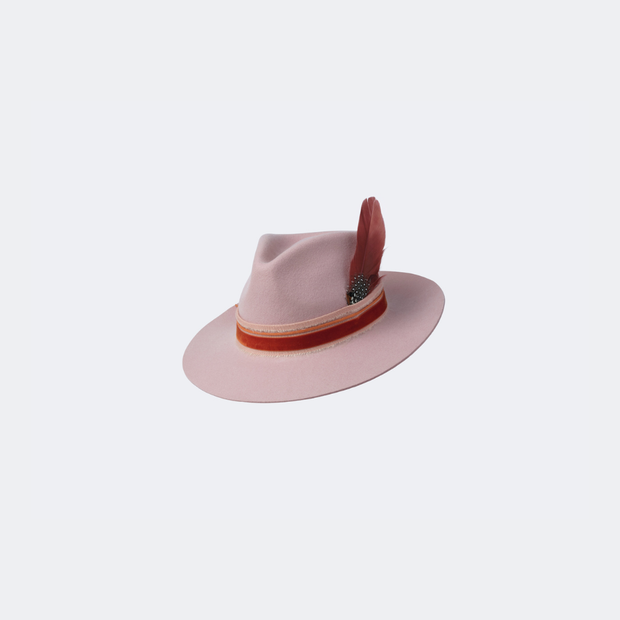 Golborne Trilby - Blush 'Rockabilly' with Feather