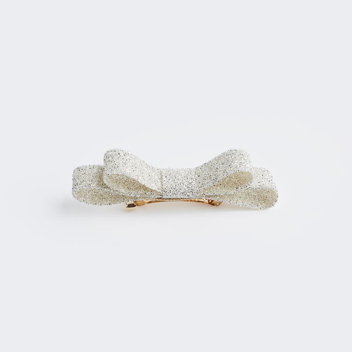Ivory Shimmer Bow Barrette