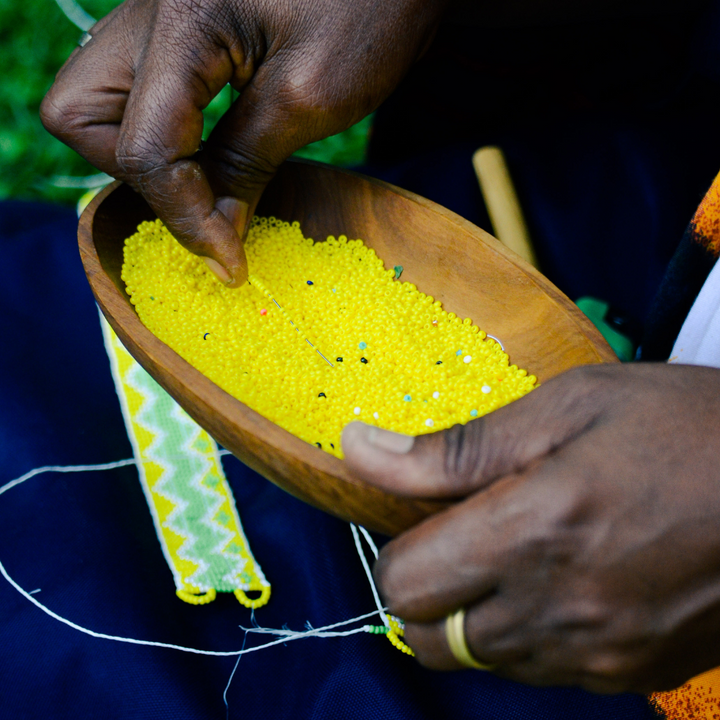 Ivory World Traveller - Lime Beaded Pendeza