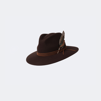 Montana Trilby - Chocolate 'Rockabilly' with Feather
