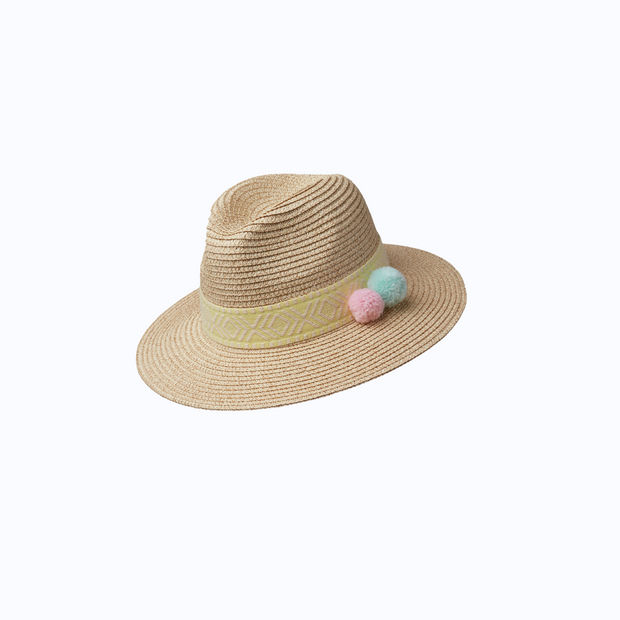 Natural World Traveller - Yellow Geometric with Pompoms