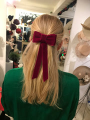 Blondie Tail Bow - Raspberry Red