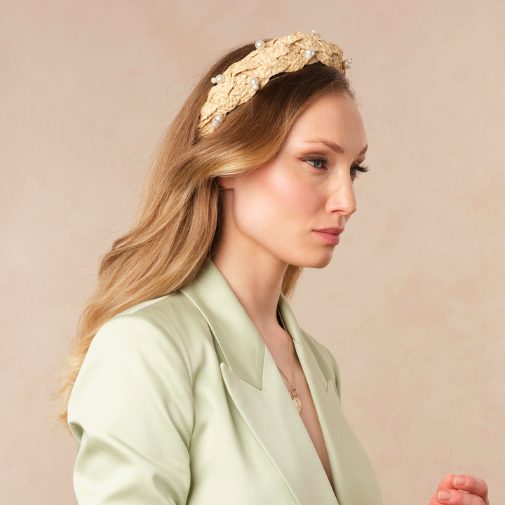 Pearl Raffia Hairband