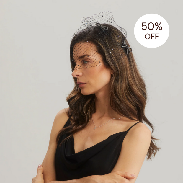 SALE | Birdcage Veil - Black/Gun Metal