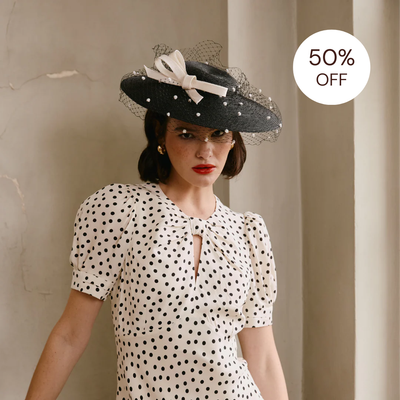SALE | JCM x Cefinn: Rita Boater - Black/White