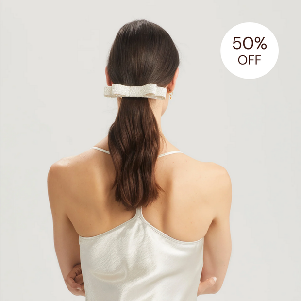 SALE | Ivory Shimmer Bow Barrette