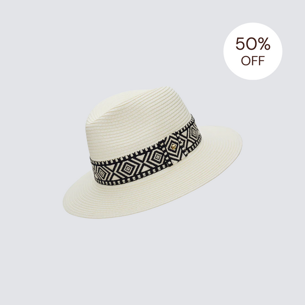 SALE | Ivory World Traveller - Black Geometric [Large]