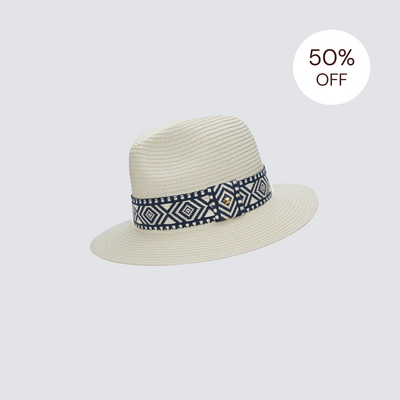 SALE | Ivory World Traveller - Navy Geometric [Medium]