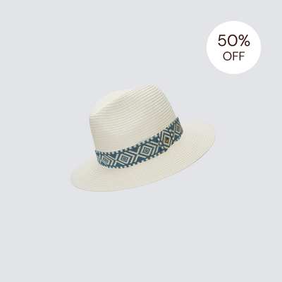 SALE | Ivory World Traveller - Blue Geometric [Small]
