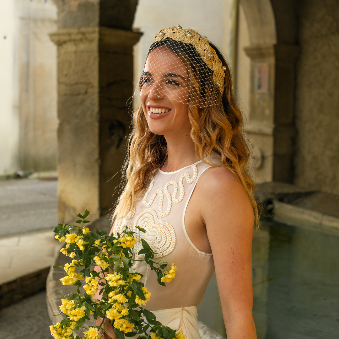 Pearl Raffia Hairband