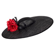 JCM x Cefinn: The Victoire Hat - Black/Raspberry Red Rose