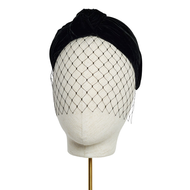 Velvet Turban Band - Black - Black Veil