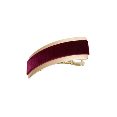 Velvet Barrette Hairclip - Wine