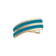 Double Velvet Barrette Hairclip - Turquoise