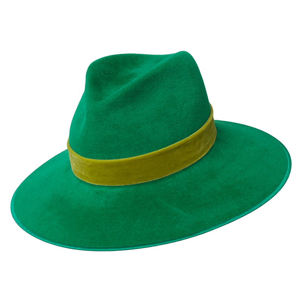 Phoenix Fedora Emerald - With Moss Velvet Band