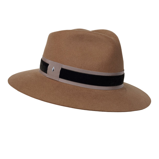 The Golborne Trilby - Camel with Chocolate Velvet Band