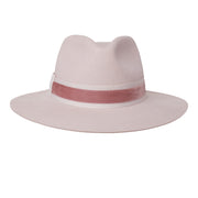 The Golborne Trilby - Coconut with Antique Pink Velvet Band