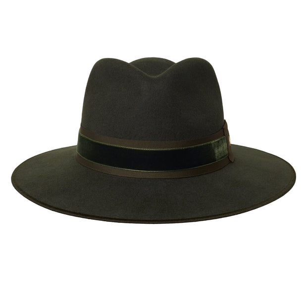 The Golborne Trilby - Racing Green with Forest Velvet Band