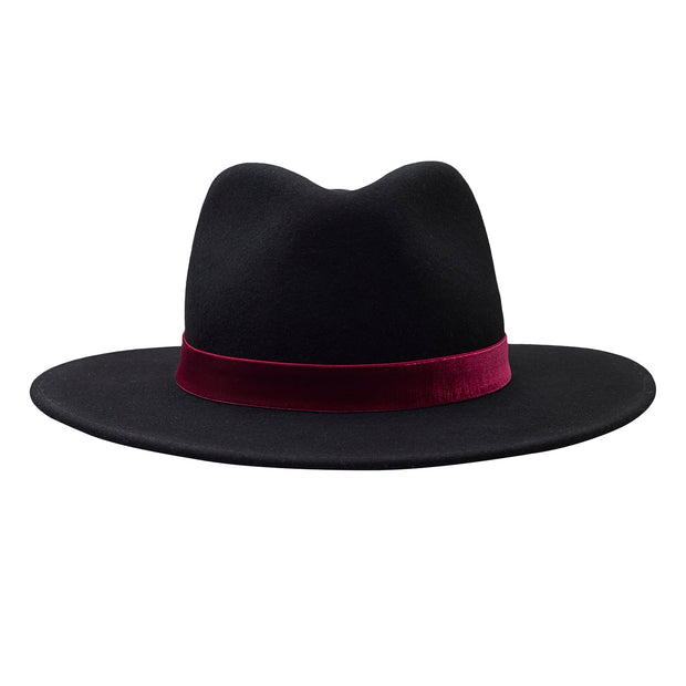 The Hometown Trilby - Black with velvet band