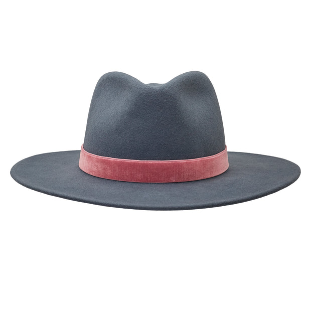 The Hometown Trilby - Petrol blue with velvet band