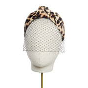 Velvet Turban Band - Leopard - Black Veil