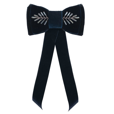 Blondie Tail Bow - Embellished - Navy