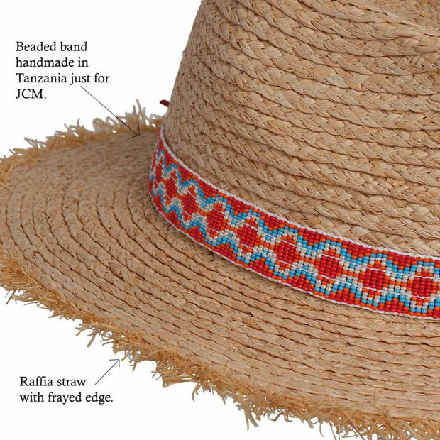 The Pendeza Raffia World Traveller - Red/White/Blue Beaded Band