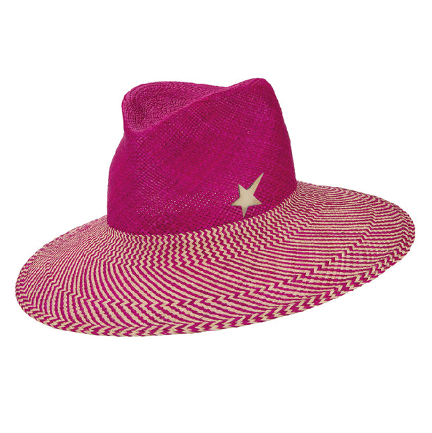 Toquilla Blaze Fedora - Hot Pink Zigzag