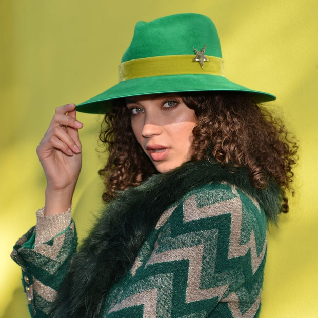 Phoenix Fedora Emerald - With Moss Velvet Band