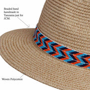The Pendeza Collection - World Traveller - Natural with Orange/Blue/Navy Beaded Band